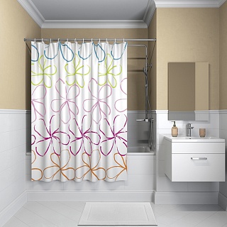 Штора для ванной комнаты, IDDIS, 200*180 см, полиэстер, Basic B18P218i11