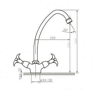 Смеситель д/кухни IRIS керамика  022I ARGO 09966