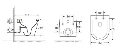 Унитаз подвесной WW SALZBACH 043GL-WT 52см cистема слива TORNADO ВЫГОДА!!