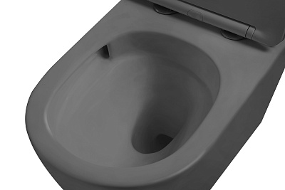 Унитаз подвесной безободковый Vincea "Globo" Tornado антрацит матовый сиденье slim м/л  VT1-14TMA