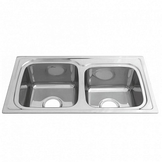 Мойка нерж врезная  MELANA 72х39 (0,8х210) дв.чаша универс.028 АКЦИЯ!!!!