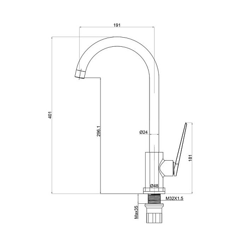 Смеситель д/кухни "KOMAKI" (KOM-1013) TOKITO