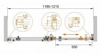 ДУШЕВАЯ ДВЕРЬ В НИШУ CEZARES STYLUS-O-M-BF-1 150-C-Cr