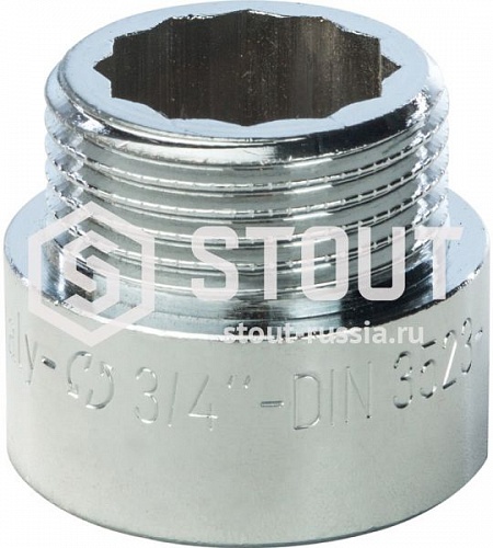 Гайка удл. 3/4"  50мм ХРОМ (50/10) SFT-0002-003450  STOUT
