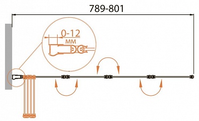 ШТОРКА НА ВАННУ CEZARES RELAX-V-4 80/140-C-Bi