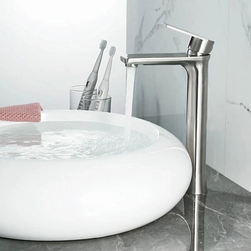 Смеситель д/раковины высокий Haiba HB11807 нержавейка 