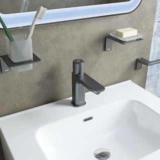 Смеситель для умывальника с инновационным управлением Push Control, графит, Slide, IDDIS, SLIGMBTi01