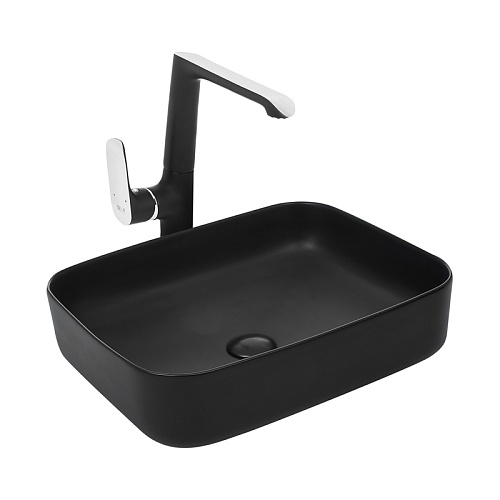 Умывальник WW ELBACH 2195 MB 500х390х140 матовый черный