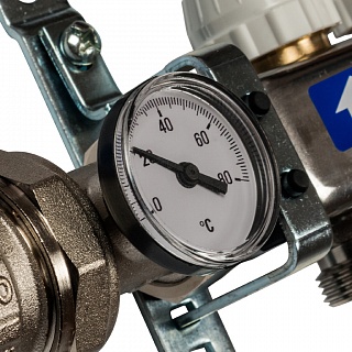 Коллектор 3-вых. нерж.ст. с кранами, терм., воздухоотв.. (SMS 0907 000003) STOUT