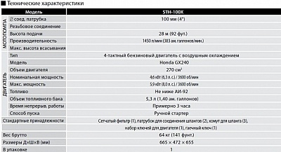 Бензиновая мотопомпа для средне-загрязненных вод Koshin STH-100X