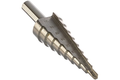 Сверло ступенчатое FIT HSS (P6M5) по металлу, 9 ступеней, 4-20 мм 36395