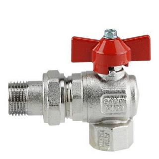 298  Кран шар. 1" с нак. гайкой  угловой (4/84) Itap