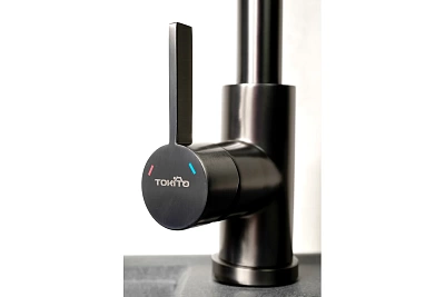 Смеситель д/кухни "AISAI" (AIS-1023GM) нерж.вороненая сталь под фильтр с вытяжным изливом TOKITO 