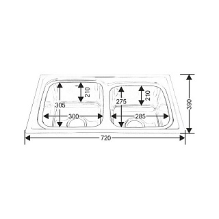 Мойка нерж врезная  MELANA 72х39 (0,8х210) дв.чаша универс.028 АКЦИЯ!!!!