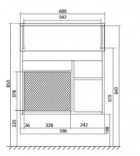 Комплект мебели 60 "Mira-60" подвес., Дуб Сонома 2 ДВ 1 Марка (ум.Акриловый+сифон+донный клапан)