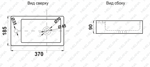 Умывальник фигурный 7782В MELANA