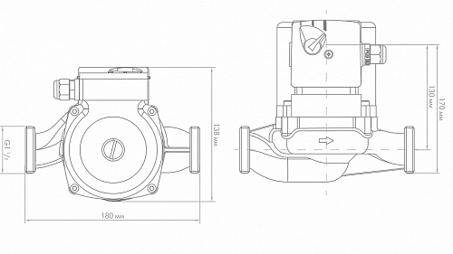 Насос циркул. ЦИРКУЛЬ 25/80 с гайками (Джилекс) (2580)