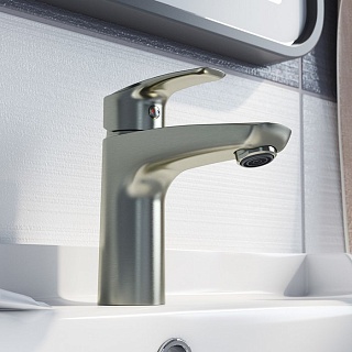 Смеситель для умывальника, сатин, Ray, IDDIS, RAYBN00i01