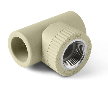 Тройник 32*3/4"вн.рез. серый (10/60) ПРО АКВА (PA24016Р)