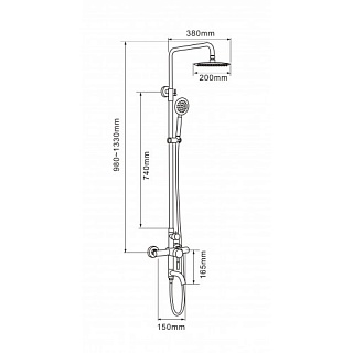 Душ.система MELANA TONDO нерж. с изливом сатин (F610107)