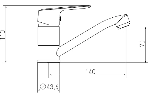 Смеситель д/умывальника "YAMANASHI" (YAM-1012) поворотный излив TOKITO