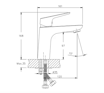 Смеситель д/умывальника "Semboku" (SEM-1011) TOKITO снят с производства