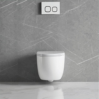 Унитаз подвесной безободковый Vincea "Globo" TORNADO белый сиденье slim м/л  VT1-52T 