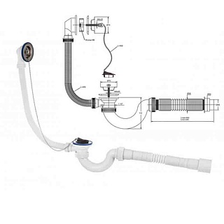 Обвязка для ванны "МИНИ Элит" 11/2  нерж. чаша с гофрой 40/50 VIR 30980654