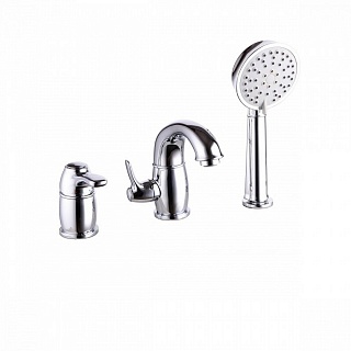 Смеситель на борт ванны на 3 отверстия с керамическим дивертором, хром, Oldie, IDDIS, OLDSB30i07
