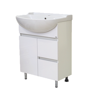 Комплект мебели 70 "Амур-70" напольная 1 дв.+2 ящ. белая MISTY (ум.Балтика,70)