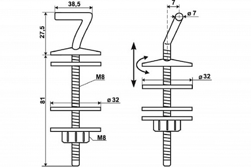 Крепление д/сидения унитаза нерж (10981439)