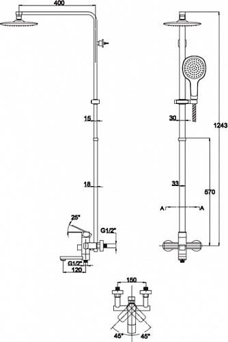 Душ. система KAISER Sonat квадрат (34182)