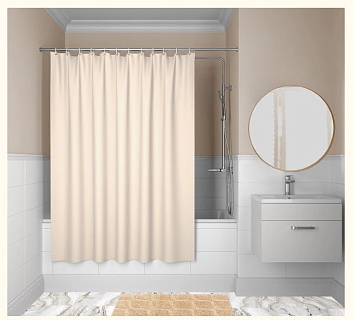 Штора для ванной комнаты, IDDIS, 200*240 см, полиэстер, Cream balls 230P24RI11