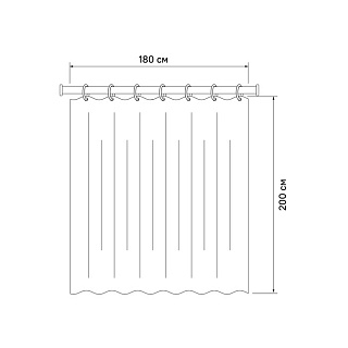 Штора для ванной комнаты, IDDIS, 180*200 см, полиэстер, B68P218i11