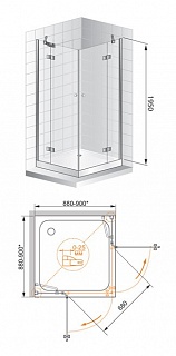 ДУШЕВОЙ УГОЛОК CEZARES VERONA A-2 120-P-Cr
