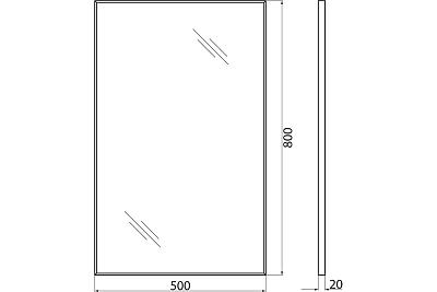 Зеркало 50 "BELBAGNO SPC-AL-500-800" в алюминиевой раме