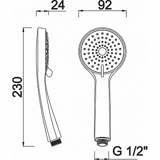 Лейка д/душа ARGO 3-х позц КАМА .хром. пласт.дисковый подвес 20 1310 Р 