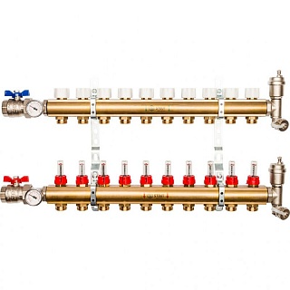 Коллектор 10-вых. латун. с расходомер. (SMB 0473 000010) STOUT  АКЦИЯ !!!