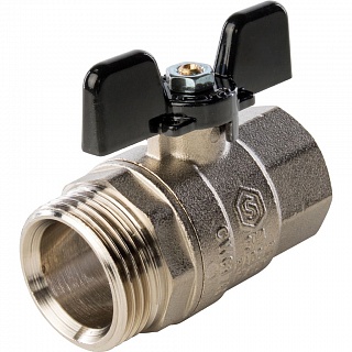 Кран шар. полнопроходной с амер. баб. ВН 3/4" (SVB-0007-000020) STOUT ЧЕРНЫЙ МАХОВИК