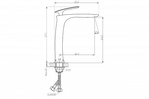 Смеситель д/умывальника "Fuji" (FUJ-1012) высокий TOKITO
