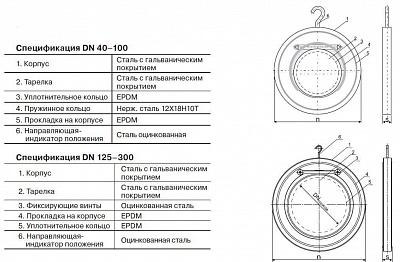Обратный клапан ЗОП-200х16 Ду 200 (25мм) PN16, 110°С (21 600)