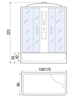 Душевая кабина WISLA 150/80 МТ