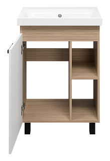 Комплект мебели 60 "Крафт-60" напольная 1 дв.+ниша дуб золотой/белый MISTY (ум.MODUO Slim-60)