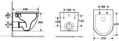 Унитаз подвесной WW MERZBACH 043 GL-WT 49см cистема слива TORNADO ВЫГОДА!!