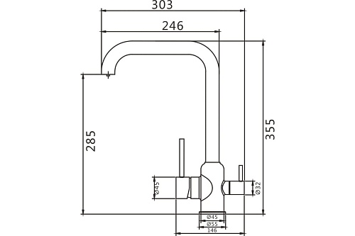 Смеситель д/кухни SHEVANIK с фильтром нерж  S268B