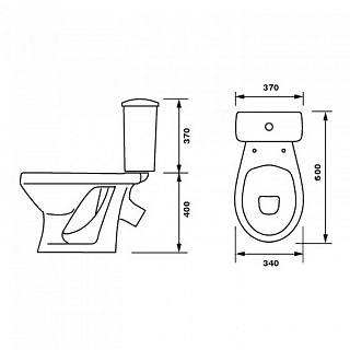 Унитаз-комп "Милана" белый Люкс косой вып. н/п  (Ст.Оскол )