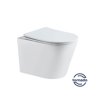 Унитаз подвесной безободковый Vincea "Piatti" Tornado белый .сиденье slim м/л  VT1-11T ВЫГОДА