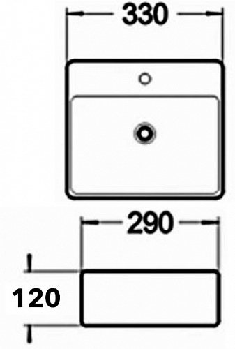 Умывальник фигурный А030/7440А накладной MELANA