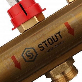 Коллектор 5-вых. латун. с расходомер. (SMB 0473 000005) STOUT 