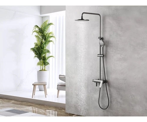 Душевая система "Bronx" (LM3762GM) графит с  изливом LEMARK